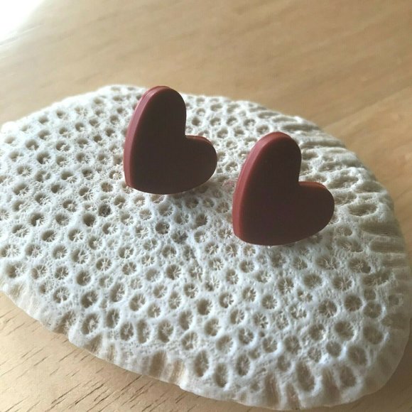 Handmade Heart Earrings Posts Polymer Clay Valentine Birthday Romance Cu… - Picture 5 of 7